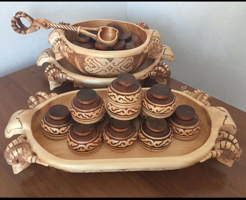 Казахская деревянная посуда астау. Казахская Национальная посуда ожау. Деревянная посуда для бешбармака. Набор посуды для бешбармака.