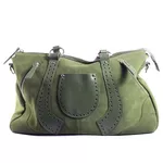 Удобная женская сумка,  натуральная замша,  зеленого цвета Код 5985-ЗЗ