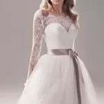 Пышное свадебное платье с длинным рукавом