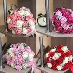 Свадебный букет  (Искусственные цветы) много цветов