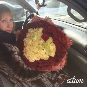 Компания Festum. Доставка цветов. Цветы. Алматы. Купить цветы. Розы 