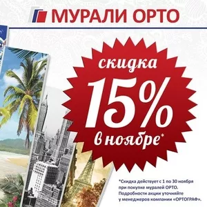  Только в ноябре мы дарим 15% скидку на мурали ОРТО!