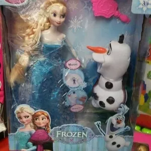 Кукла Эльза в комплекте со снеговиком копилкой Олаф музыкальной 46395 