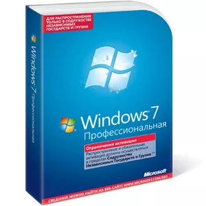 Microsoft Windows 7 Professional,  Russian,  DVD,  BOX