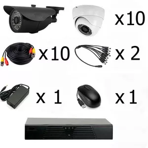 Продам готовый комплект видеонаблюдения на 10 камер (Камеры высокого р