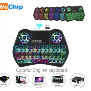 Продам беспроводная мини клавиатура с тачпадом и разноцветной подсветк