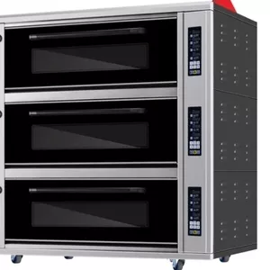 Жарочный шкаф 3х6. Подовый с паром Трёхъярусная электрическая печь KPS