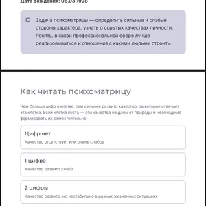 Разбор личности по психоматрице. Ваши сильные и слабые стороны