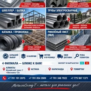 Арматура,  швеллер,  уголок,  трубы,  лист,  оцинкованный рулон.