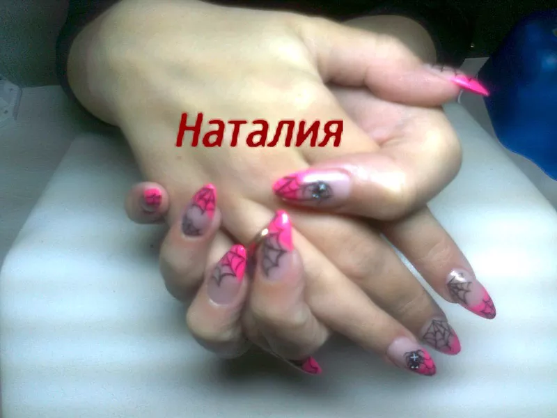 Наращивание ногтей,  маникюр,  холодная парафинотерапия г.Алматы 2