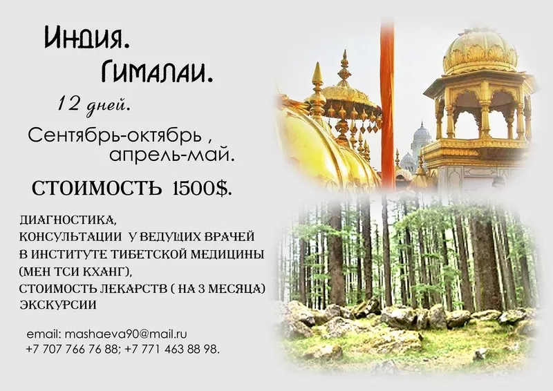 Индия. Гималаи. Диагностика,  лечение,  экскурсии,  проживание. 12 дней. 