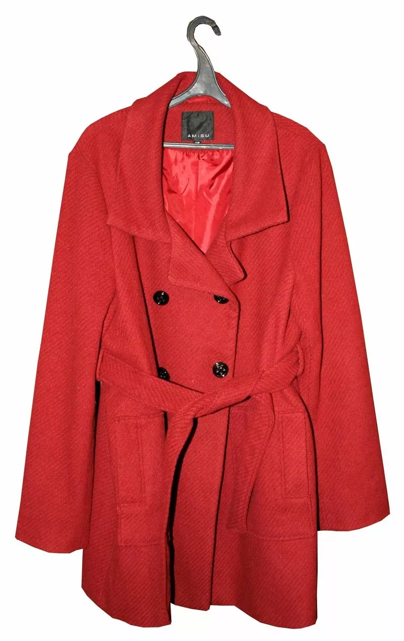 Новое демисезонное пальто AMISU (New Yorker),  цвет бордовый,  размер 52 2
