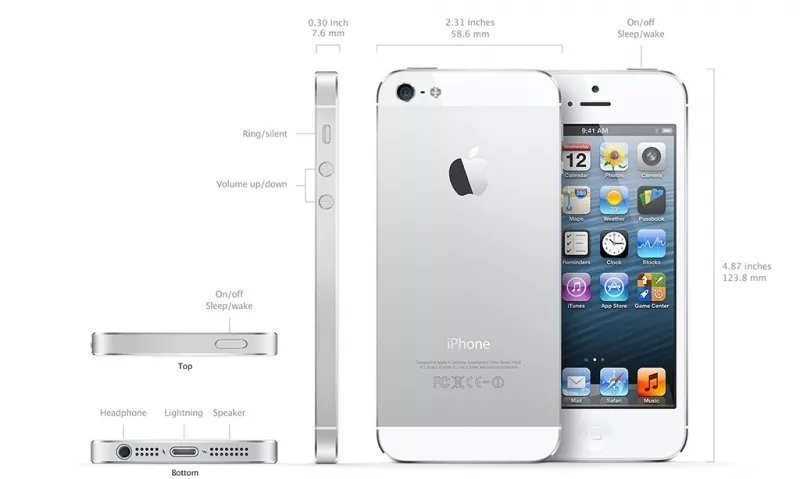 Смартфон Apple Iphone 5 черный/белый 64GB 4