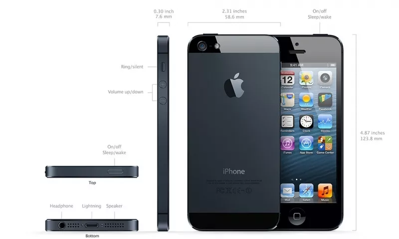 Смартфон Apple Iphone 5 черный/белый 64GB 5
