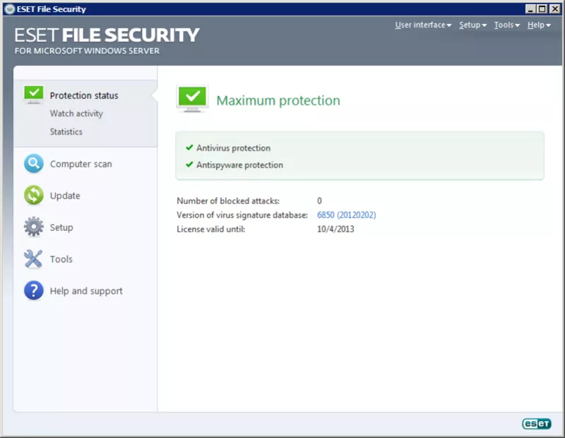 ESET File Security для Microsoft Windows Server 3