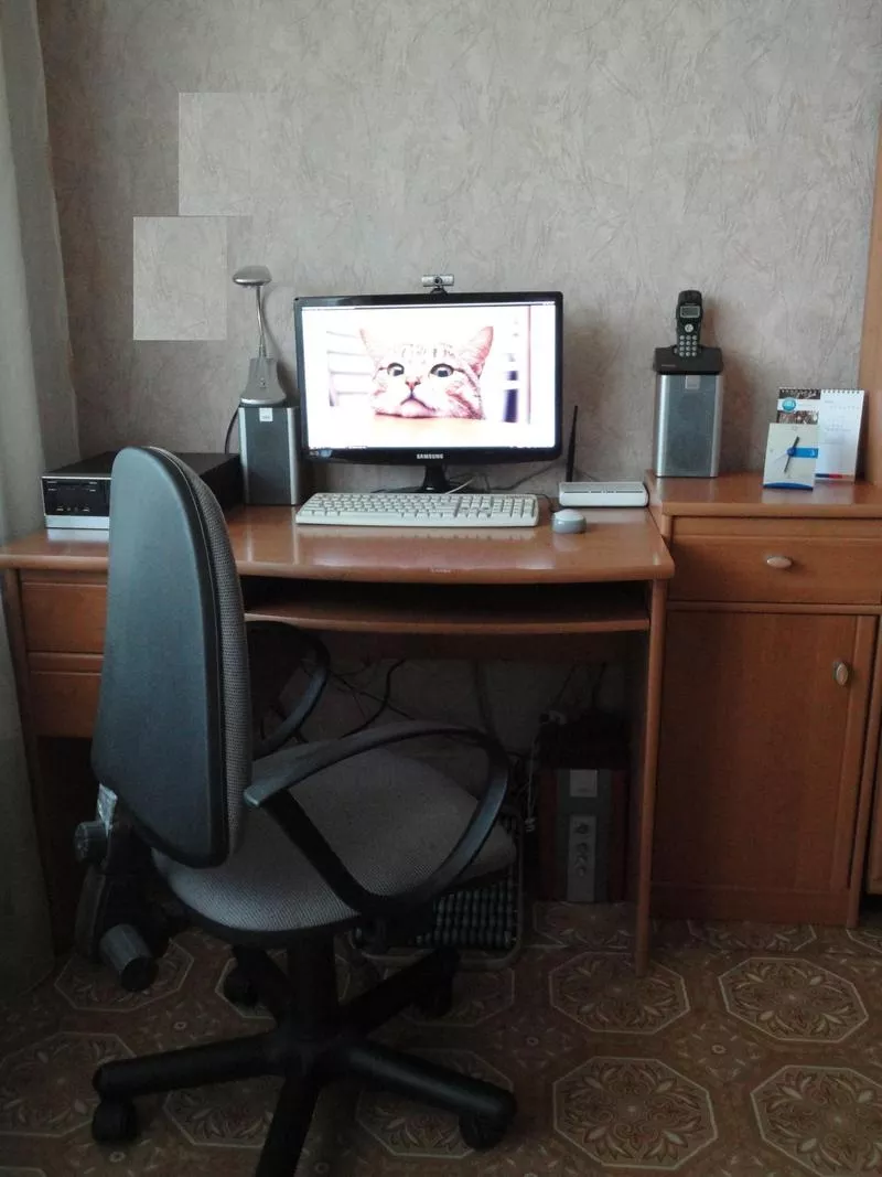 компьютерный стол+тумба (Польша) + стул