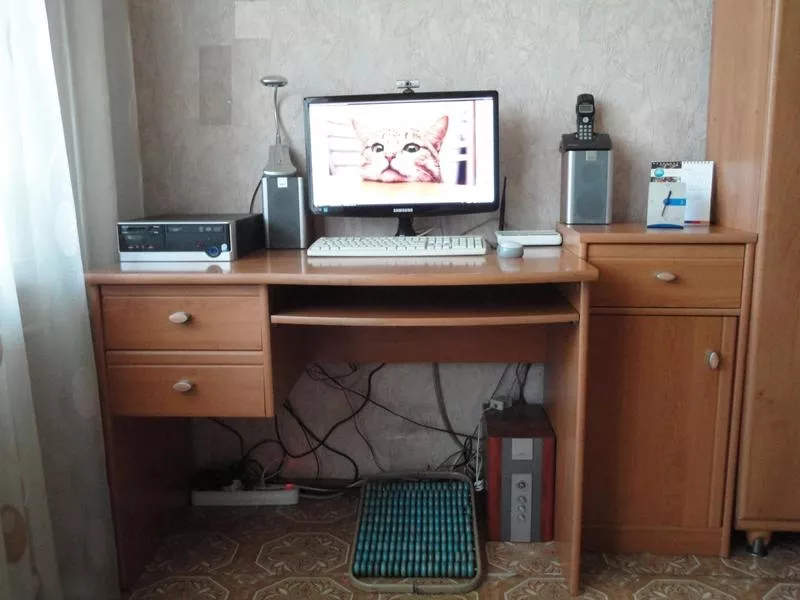 компьютерный стол+тумба (Польша) + стул 2