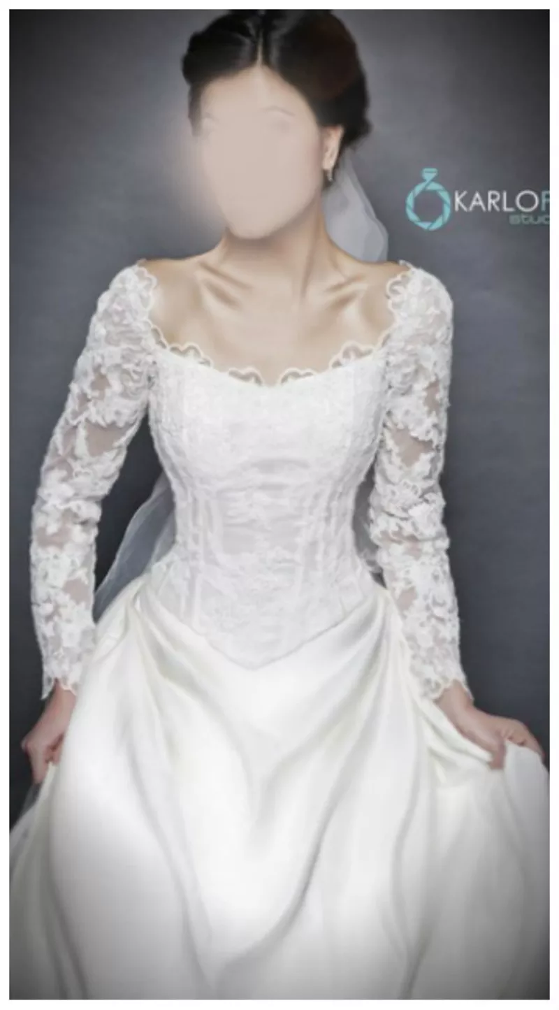 Свадебное кремовое королевское платье