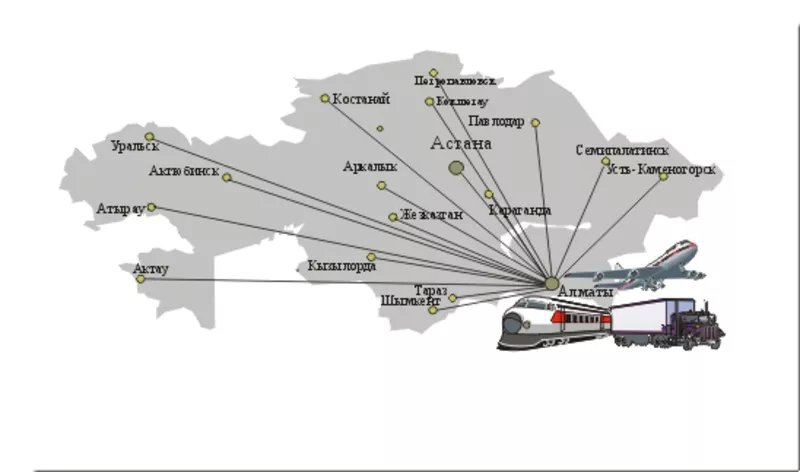 Доставка ценного груза из Алматы в любой населенный пункт Казахстана