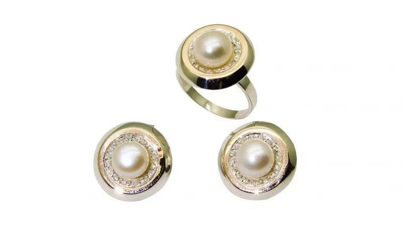 Серебряные кольца серьги браслеты подвески с золотом оптом 27