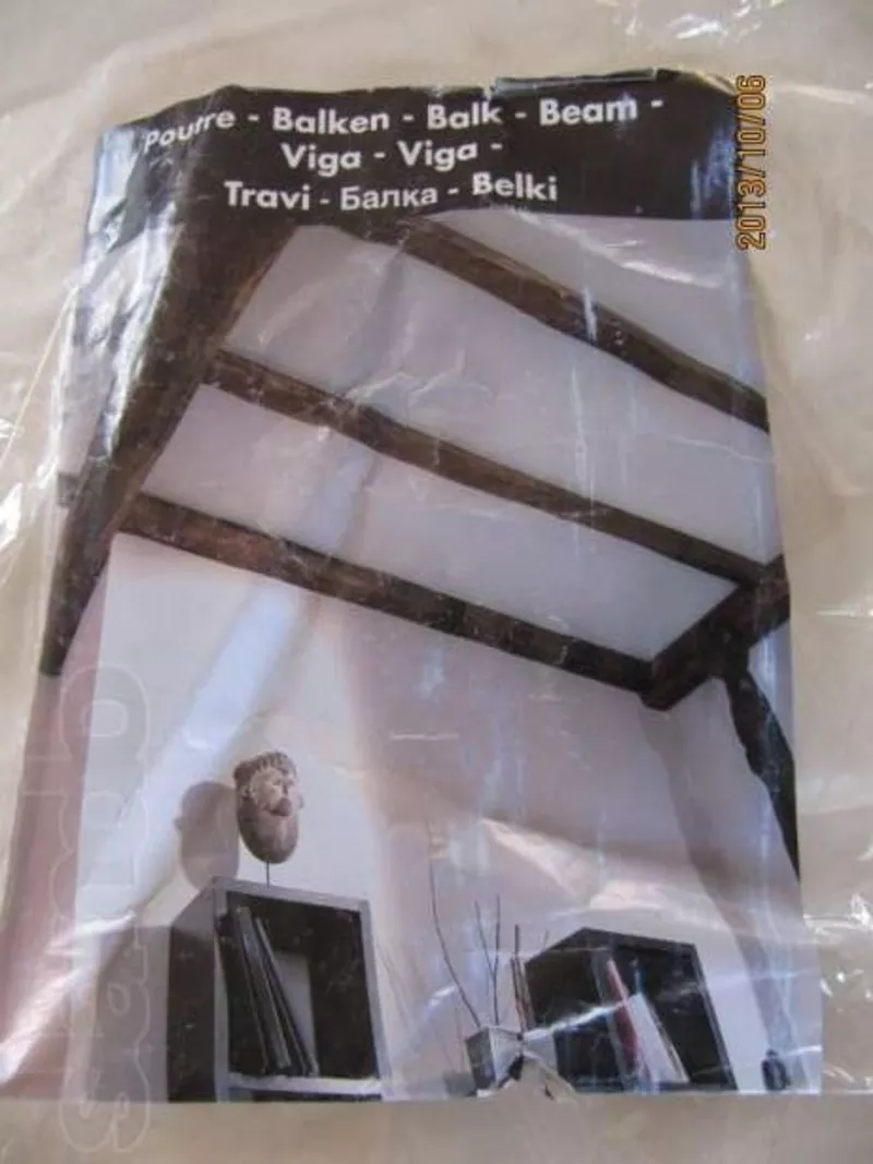 Декоративные фальшбалки из пенополистерола, красное дерево