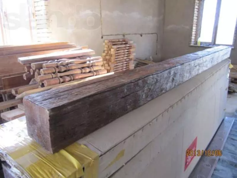 Декоративные фальшбалки из пенополистерола, красное дерево 3