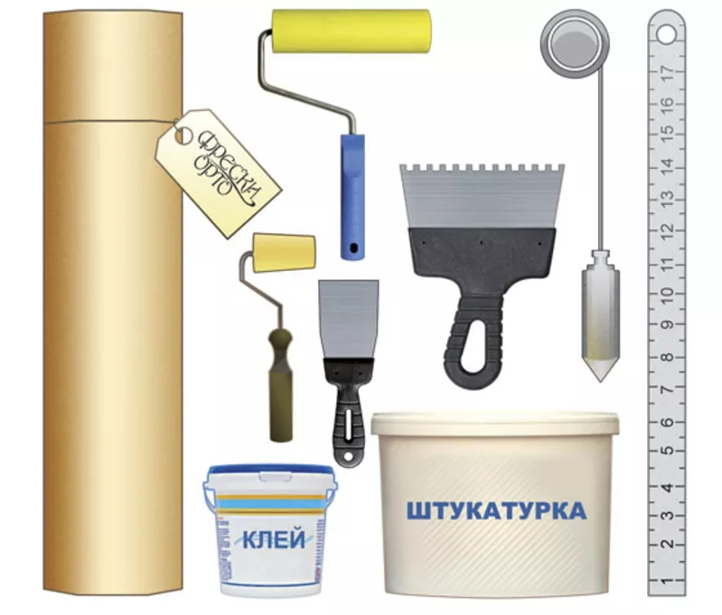 Монтаж фрески на эластичной декоративной штукатурке в бассейн