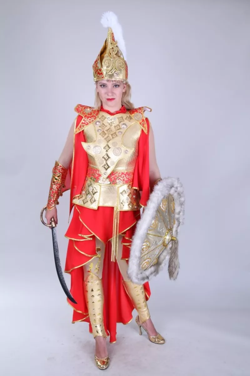 Казахские женские стилизованные костюмы воинов на прокат в Алматы 2