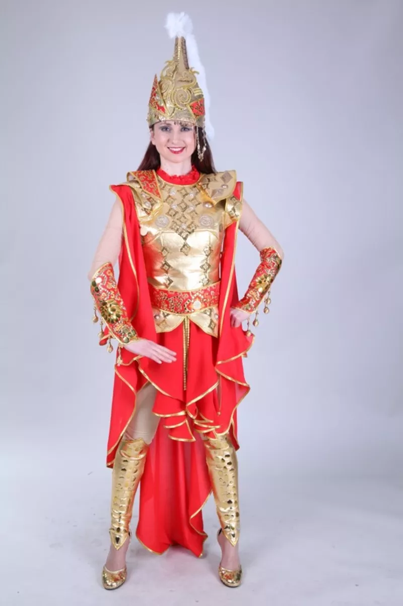 Казахские женские стилизованные костюмы воинов на прокат в Алматы 3