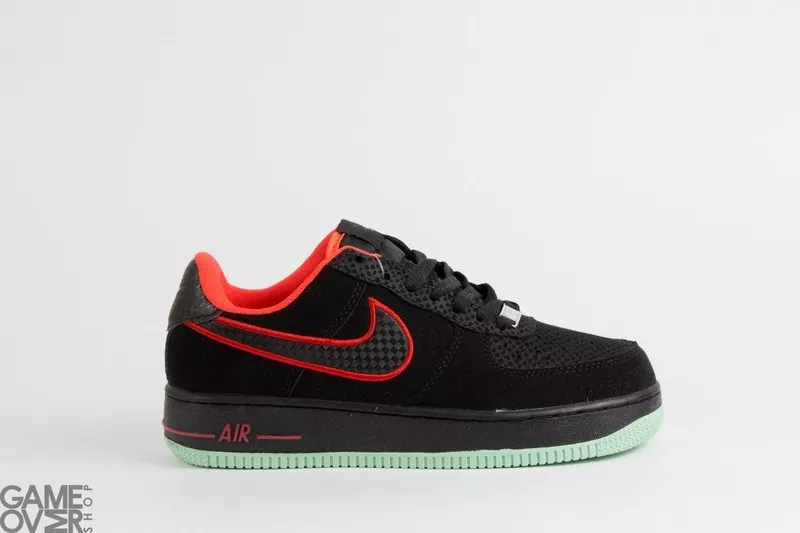 Nike Air Force 1 black/red/green sole 4