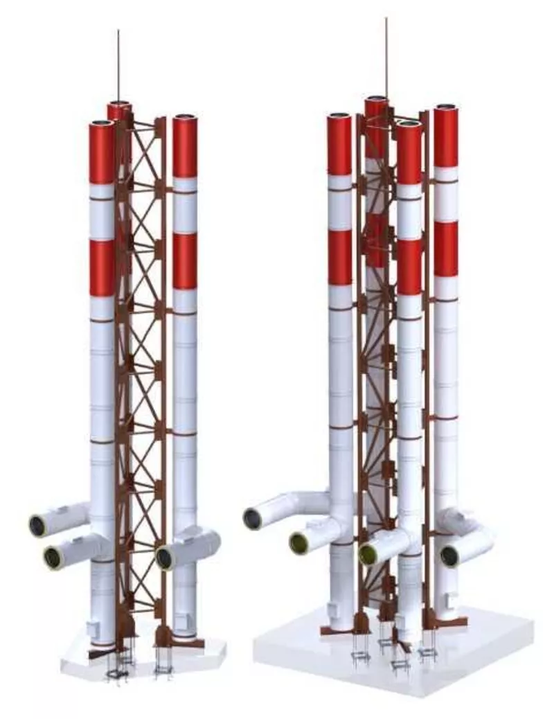 Дымовые трубы,  газоходы промышленные