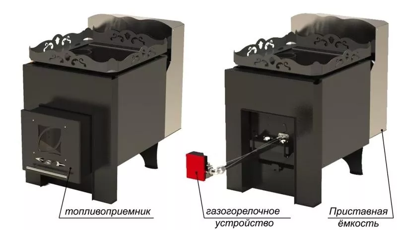 Печи для бань и саун газовые и на дровах