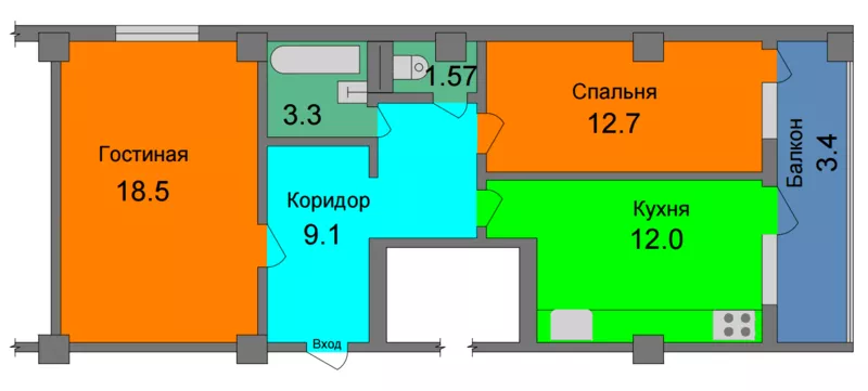 Продаётся двухкомнатная квартира улучшенной планировки. 6