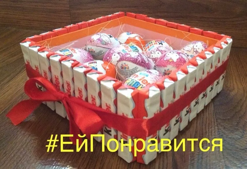 Шоколадные подарки для девушки,  букеты,  корзинки,  тортики Алматы 6