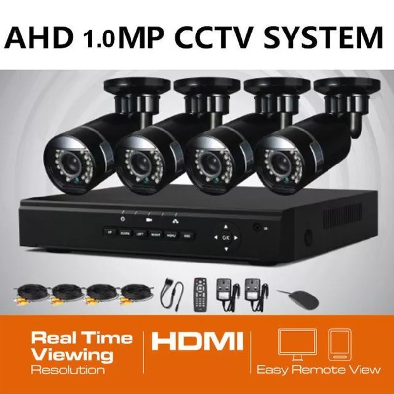 Продам Комплект готового AHD 1.0Mp видеонаблюдения на 4 камеры