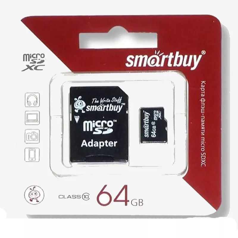 Продам Карта памяти MicroSD Smartbuy 64GB (class 10) оптом от 30шт
