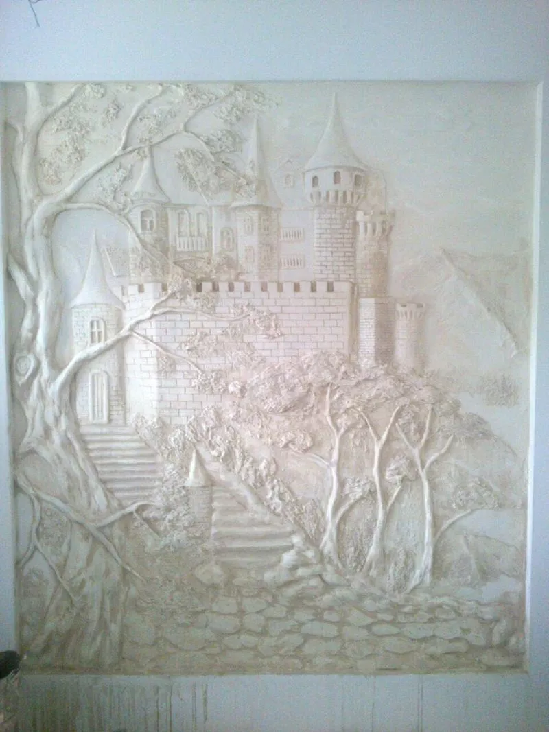 Роспись стен Барельефы декоративная штукатурка, леонардо, шелк, внутрянняя отделка 9
