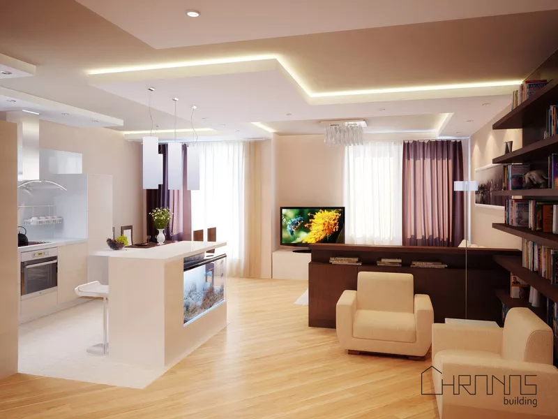 Ремонт офисов,  квартир и домов под ключ  2