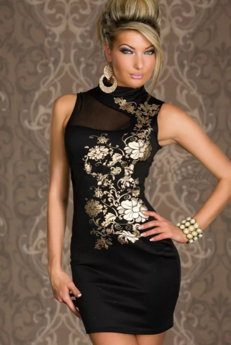 черно-золотое платье