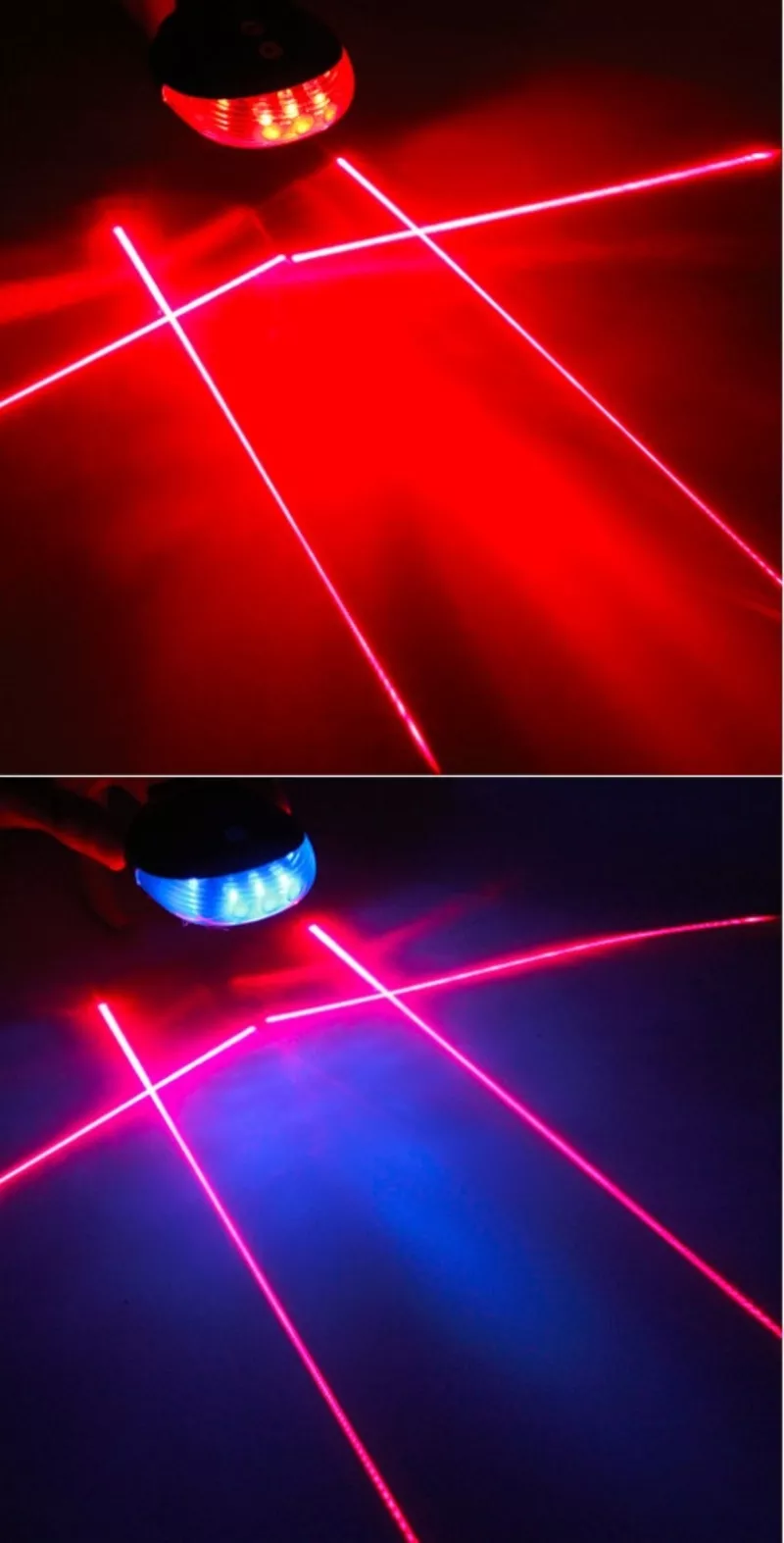 водонепроницаемый фонарь с синим или красным лазером для велосипеда