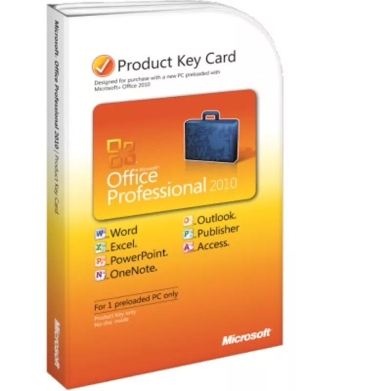 Microsoft Office 2010 Профессиональный (Карта ключа/Key card)