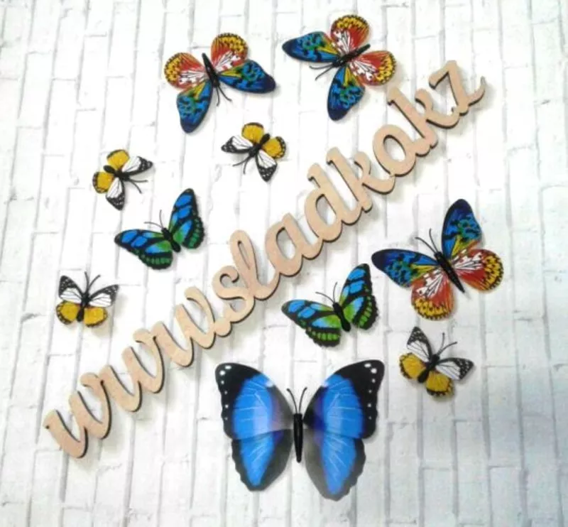 Бабочки декоративные на магнитах в ассортименте 46175  3