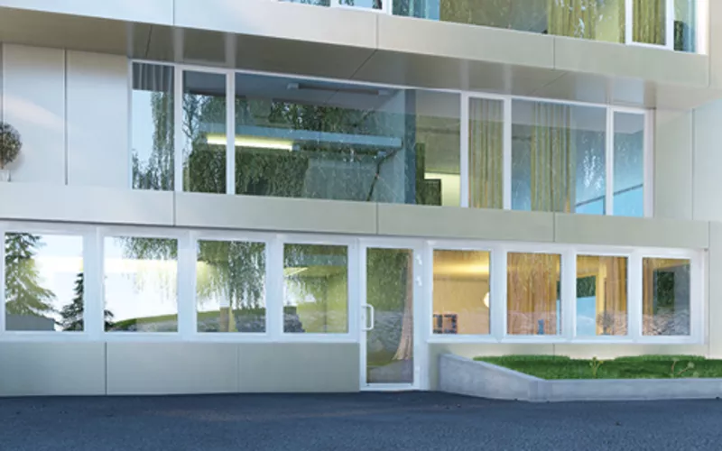 Алюминиевые фасады,  входные и балконные группы,  перегородки 2