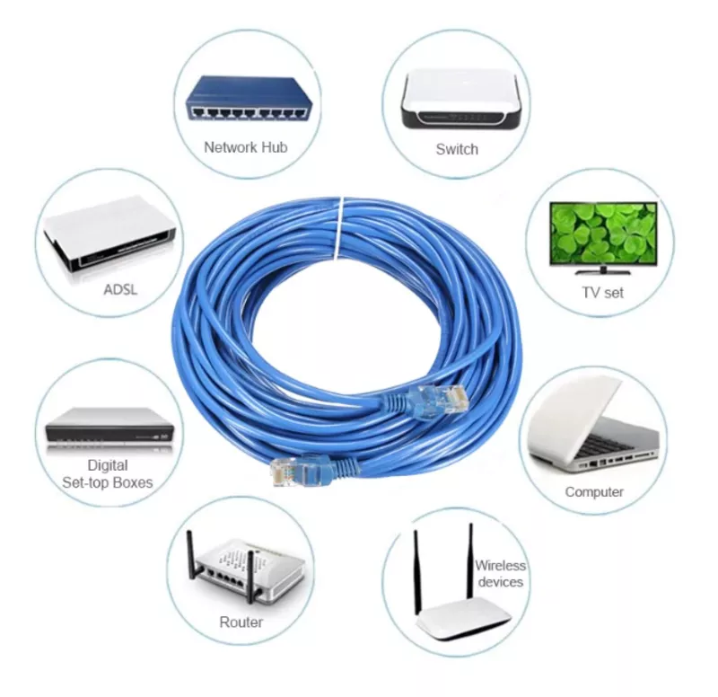 Продам сетевой интернет кабель патчкорд UTP 5e RJ45 - 30 метров