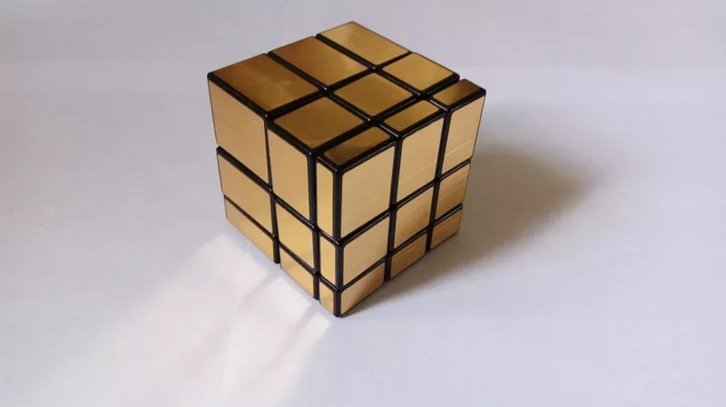 Кубик рубика 3х3 зеркальный золотой,  Шенгшоу 3