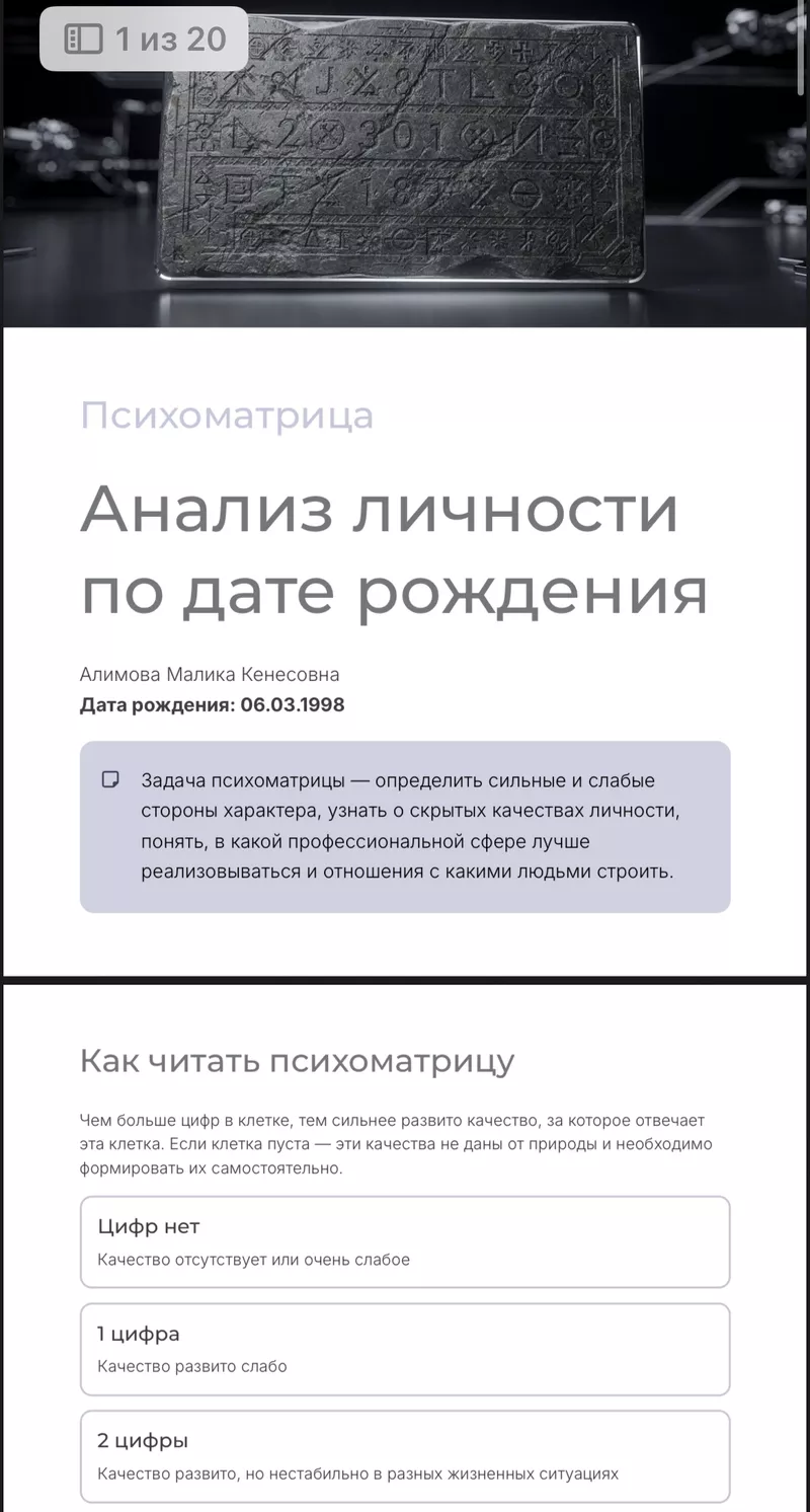 Разбор личности по психоматрице. Ваши сильные и слабые стороны