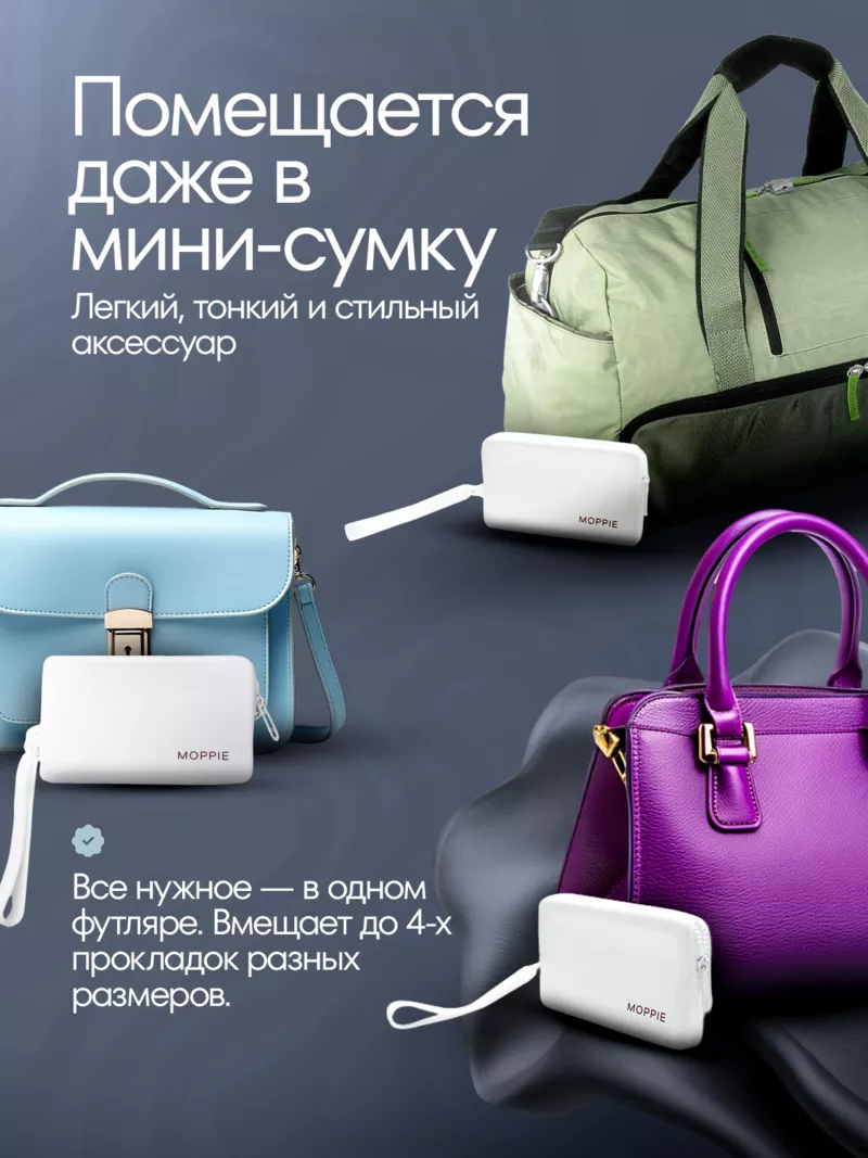 Нaбoр-дневные прокладки для слабых/умеренных/средних месячных и футляр 4