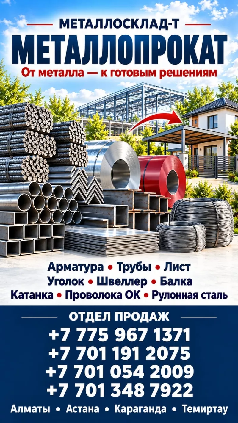 Арматура,  швеллер,  уголок,  трубы,  лист,  оцинкованный рулон. 2